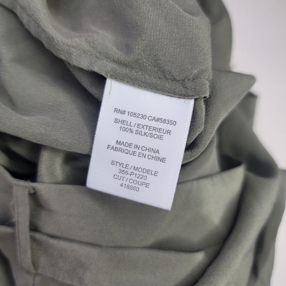 Joie Pure Silk Belted Sage Green Pants Gorgeous! - Picture 4 of 11